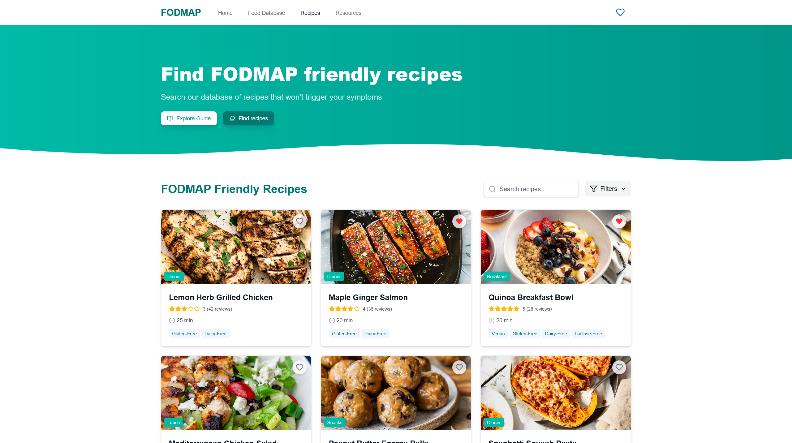 FODMAP Recipe App